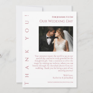 Invitation Mariage Photo-Merci - Coeur rose moderne