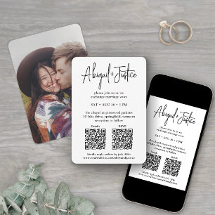 Invitation Mariage photo mini-script tout-en-un Petite QR