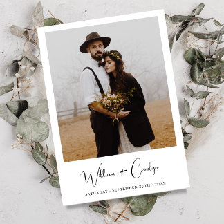 Invitation Mariage photo minimal simple et élégant