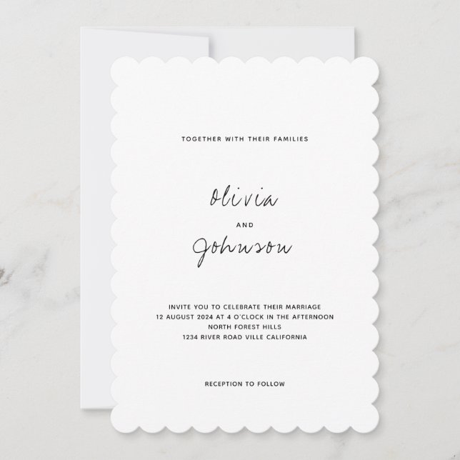 Invitation Mariage photo minimaliste (Devant)