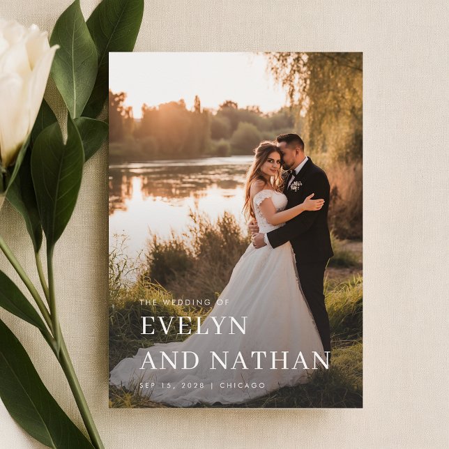 Invitation Mariage photo minimaliste Budget Moderne (Créateur téléchargé)