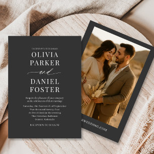 Invitation Mariage photo minimaliste Chic Boho