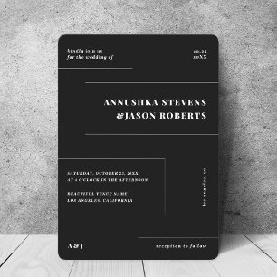 Invitation Mariage photo minimaliste de lignes géométriques n