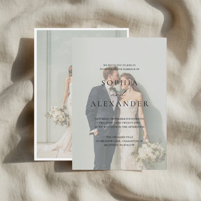 Invitation Mariage Photo Minimaliste | Élégant Moderne (Créateur téléchargé)