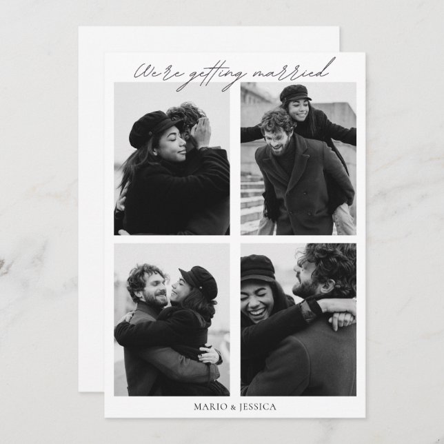 Invitation Mariage photo minimaliste esthétique (Devant / Derrière)