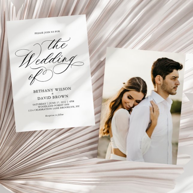 Invitation Mariage photo minimaliste et élégant (Créateur téléchargé)