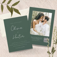 Mariage photo minimaliste Hunter Green QR Code