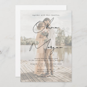 Invitation Mariage photo minimaliste moderne