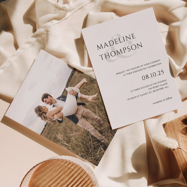 Invitation Mariage photo minimaliste moderne (Créateur téléchargé)