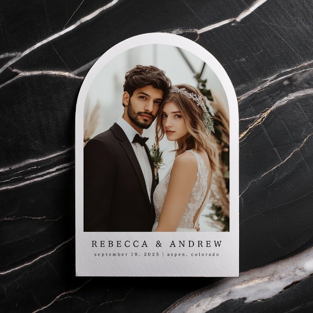Invitation Mariage photo minimaliste moderne Arch (Créateur téléchargé)