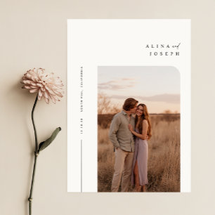 Invitation Mariage photo minimaliste moderne Boho