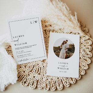 Invitation Mariage photo minimaliste moderne Boho