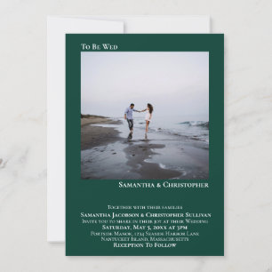 Invitation Mariage photo minimaliste moderne Emerald Green si