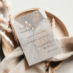 Invitation Mariage photo minimaliste noir blanc
