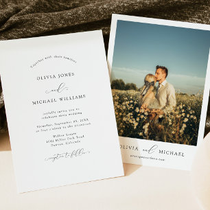Invitation Mariage photo minimaliste noir et blanc