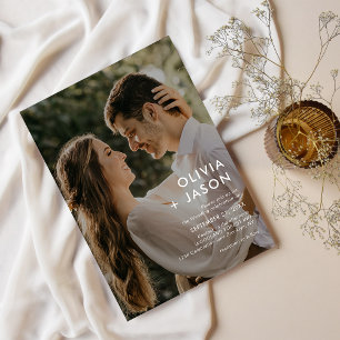 Invitation Mariage photo minimaliste simple contemporain