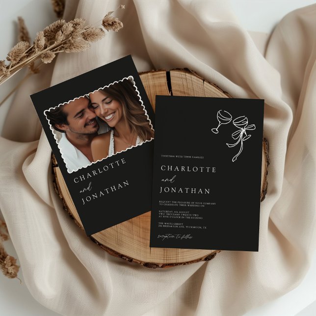 Invitation Mariage photo moderne à la main tiré (Créateur téléchargé)