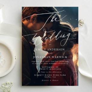 Invitation Mariage photo moderne blanc et noir simple