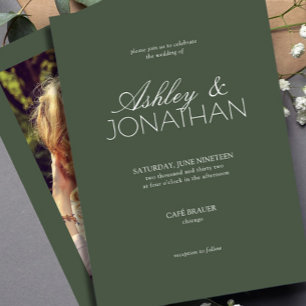 Invitation Mariage photo moderne centré sur la typographie