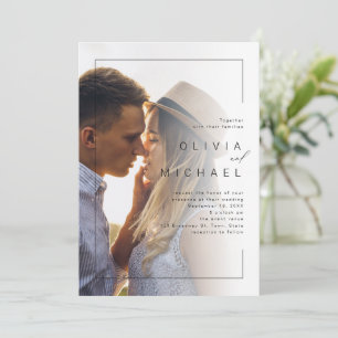 Invitation Mariage photo moderne chic et minimaliste