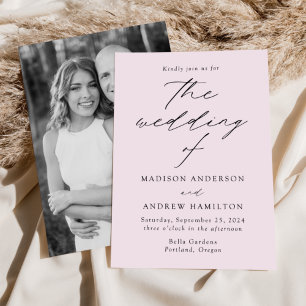 Invitation Mariage photo moderne Elegant Lavender