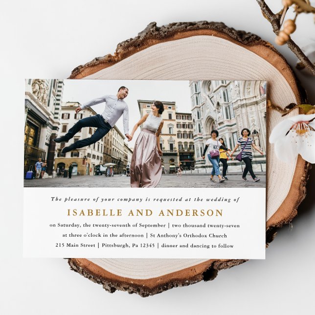 Invitation Mariage photo moderne en noir et blanc (Créateur téléchargé)