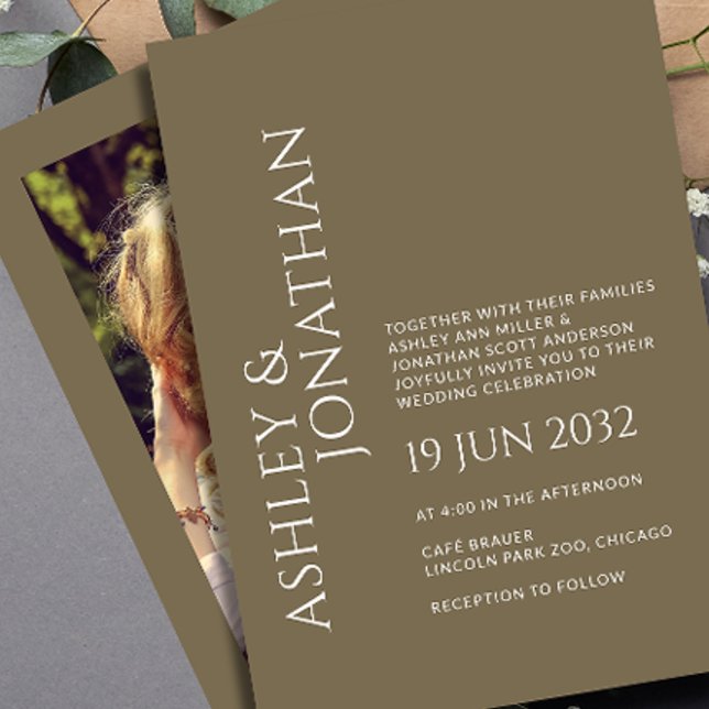 Invitation Mariage photo moderne Gras & Minimaliste (Créateur téléchargé)