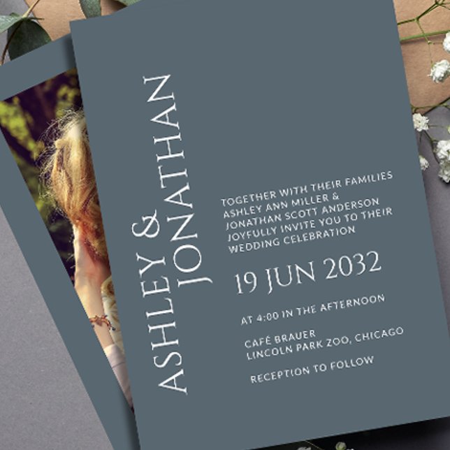 Invitation Mariage photo moderne Gras & Minimaliste (Créateur téléchargé)