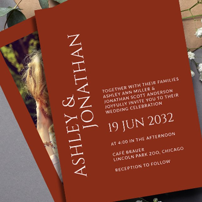 Invitation Mariage photo moderne Gras & Minimaliste (Créateur téléchargé)