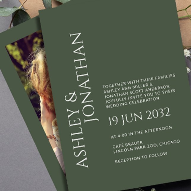 Invitation Mariage photo moderne Gras & Minimaliste (Créateur téléchargé)