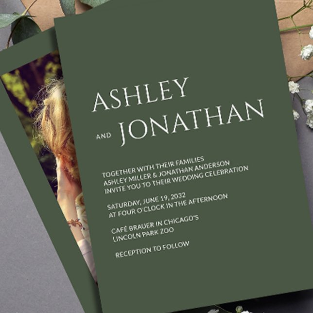 Invitation Mariage photo moderne Gras & Minimaliste (Créateur téléchargé)