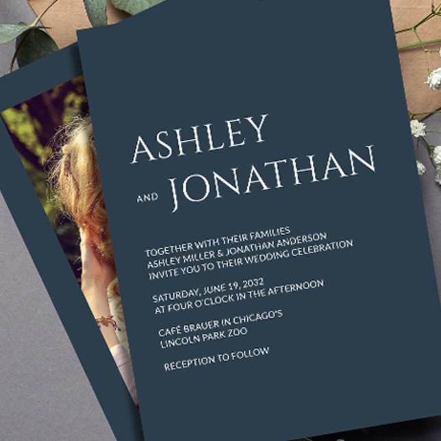 Invitation Mariage photo moderne Gras & Minimaliste (Créateur téléchargé)