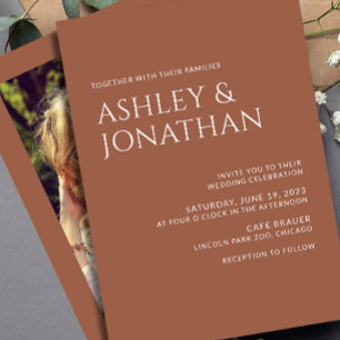 Invitation Mariage photo moderne Gras & Minimaliste