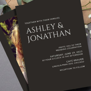 Invitation Mariage photo moderne Gras & Minimaliste