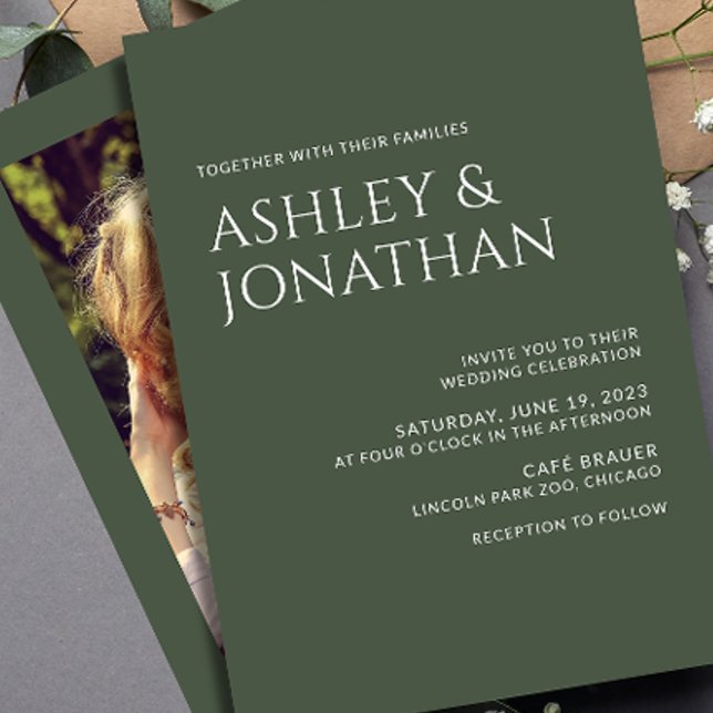 Invitation Mariage photo moderne Gras & Minimaliste (Créateur téléchargé)