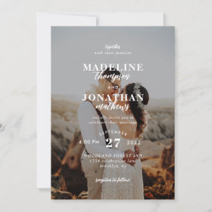 Invitation Mariage photo moderne minimaliste classique