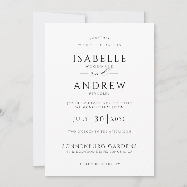 Invitation Mariage photo moderne minimaliste moderne (Devant)