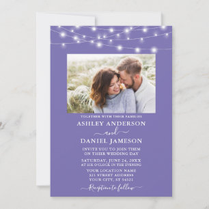 Invitation Mariage photo moderne Periwinkle