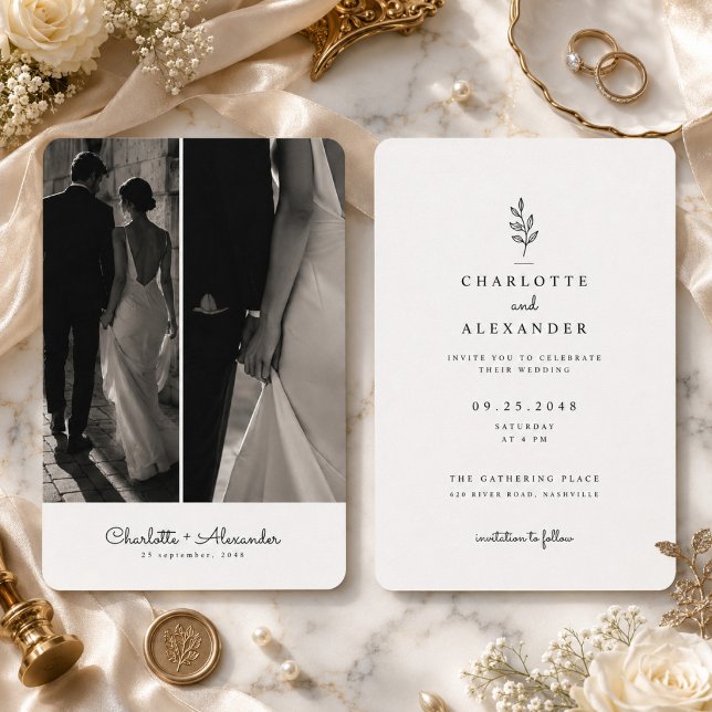 Invitation Mariage Photo Moderne Séparé  (Créateur téléchargé)
