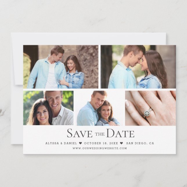 Invitation Mariage photo multiple Black White (Devant)