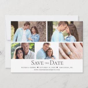 Invitation Mariage photo multiple Black White