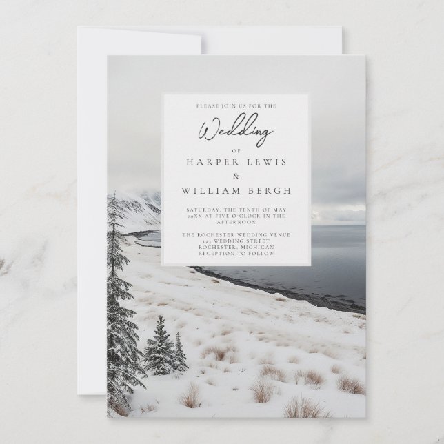 Invitation Mariage photo nature d'hiver (Devant)