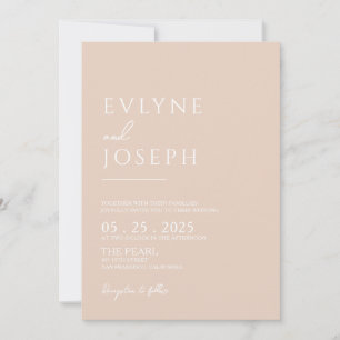 Invitation Mariage photo neutre Boho Chic minimaliste