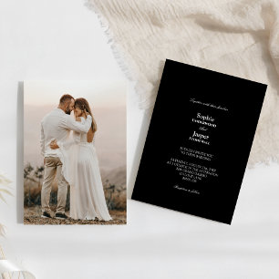 Invitation Mariage photo noir classique moderne
