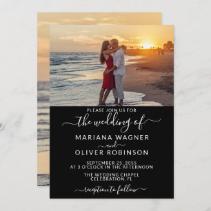 Invitation Mariage photo noir et blanc