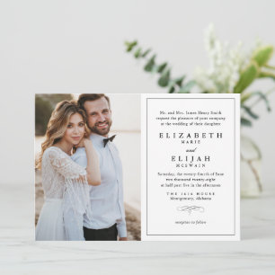 Invitation Mariage photo noir et blanc classique