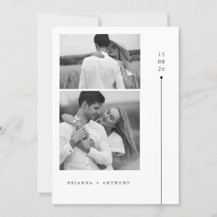 Invitation Mariage photo noir et blanc moderne intemporel