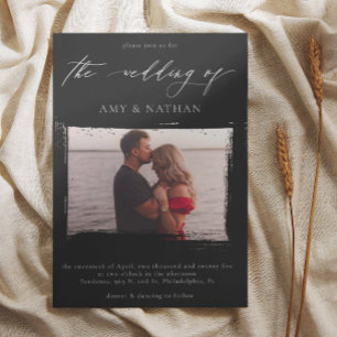 Invitation Mariage photo noir moderne