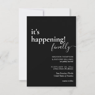 Invitation Mariage photo noir simple minimaliste