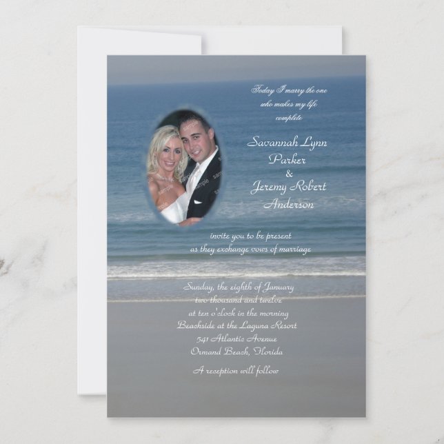 Invitation Mariage photo Ocean Love (Devant)